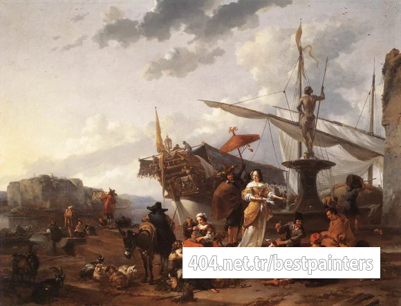 BERCHEM_Nicolaes_A_Southern_Harbour_Scene