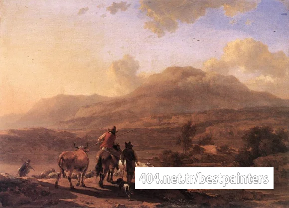 BERCHEM_Nicolaes_Italian_Landscape_At_Sunset