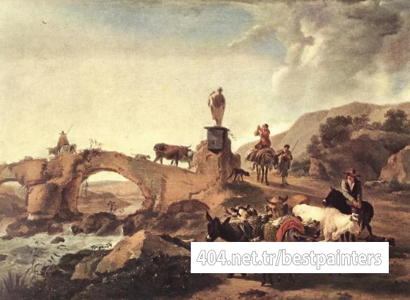 BERCHEM_Nicolaes_Italian_Landscape_With_Bridge