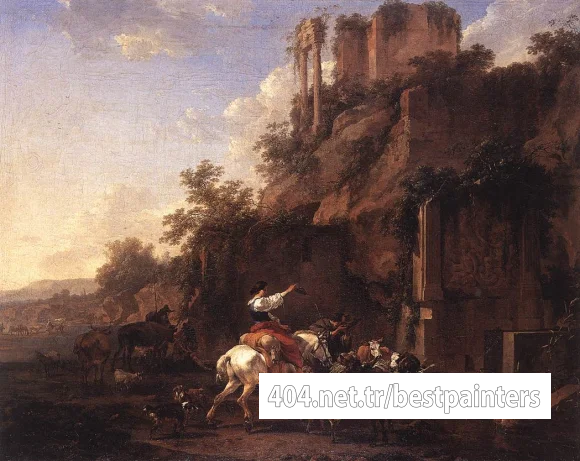 BERCHEM_Nicolaes_Rocky_Landscape_With_Antique_Ruins