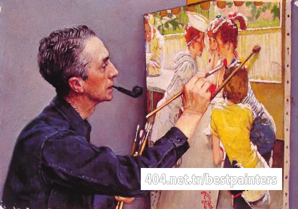 Portrait_of_Norman_Rockwell_Painting_the_Soda_Jerk