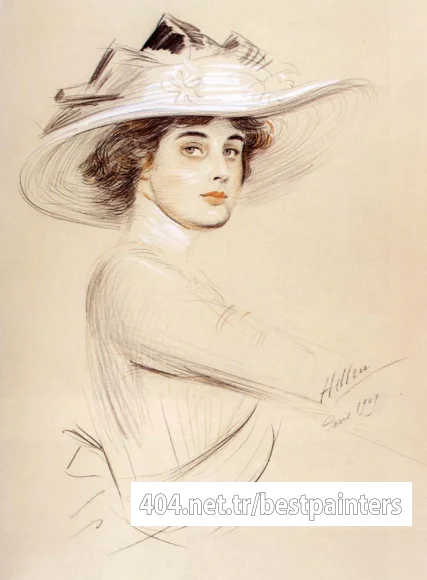 Helleu_Paul_Cesar_Portrait_Of_A_Woman