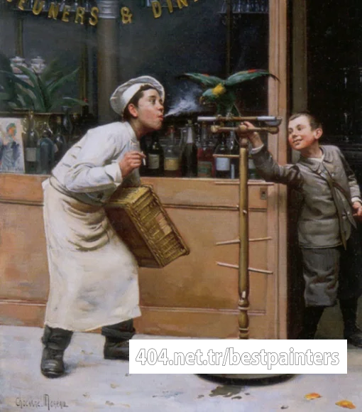 Chocarne_Moreau_Paul_Charles_Teasing_the_Parrot