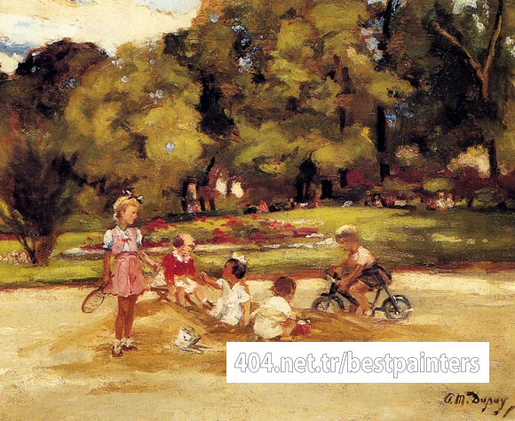 Dupuy_Paul_Michel_Children_Playing_In_A_Park