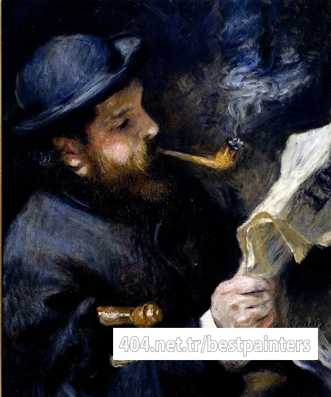 Renoir_Pierre_August_Claude_Monet_Reading_A_Newspaper