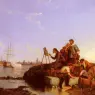 Dommersen_Pieter_Cornelis_Artist_At_His_Easel_With_Shipping_Beyond