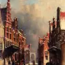 Vertin_Petrus_Gerardus_A_Town_View_In_Winter_With_Figures_Conversing_On_Porches