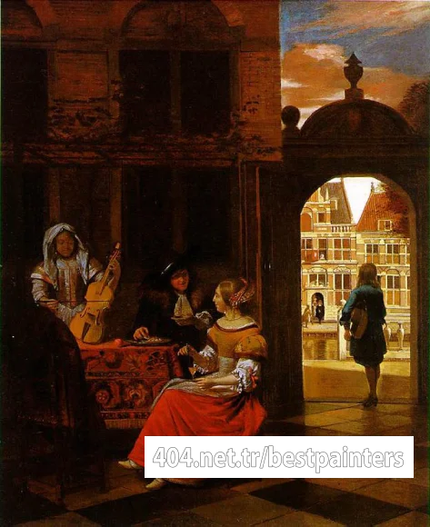HOOCH_Pieter_de_Musical_Party_in_a_Courtyard