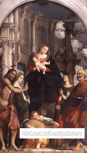 PORDENONE_Madonna_And_Child_Enthroned_With_Saints