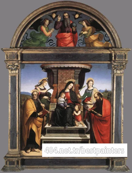 Raphael_Madonna_and_Child_Enthroned_with_Saints_c1504