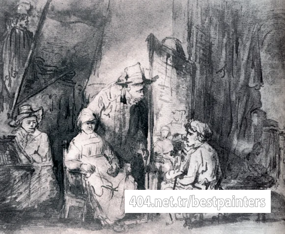 Rembrandt_Studio_Scene_With_Sitters