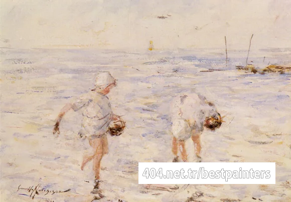 Hutchinson_Robert_Gemmell_Gathering_Shells_At_The_Beach