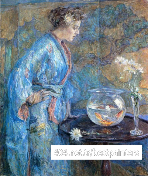 Reid_Robert_Lewis_Girl_in_Blue_Kimono
