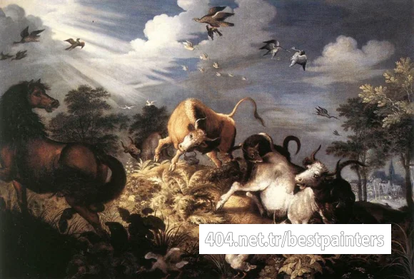 SAVERY_Roelandt_Horses_And_Oxen_Attacked_By_Wolves