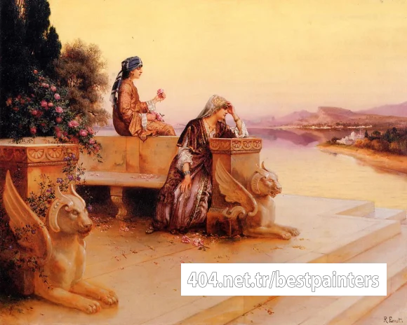 Ernst_Rudolph_Elegant_Arab_Ladies_on_a_Terrace_at_Sunset