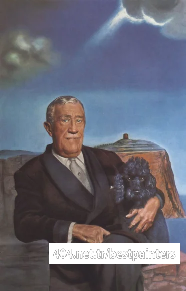 1958_05_Portraif of Chester Dale and His Dog Coco, 1958