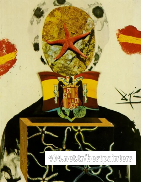 1971_11_Figure with Flag. Illustration for 'Memories of Surrealism', circa 1971