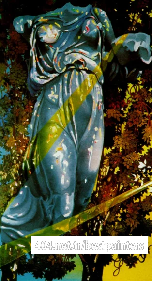 1977_11_Nike, Victory Goddess of Samothrace, Appears in a Tree Bathed in Light, circa 1977