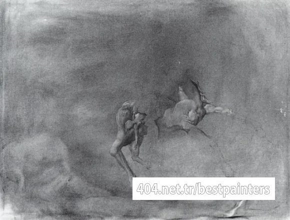 1979_14_Nude and Horse with Metamorphosis (unfinished), circa 1979