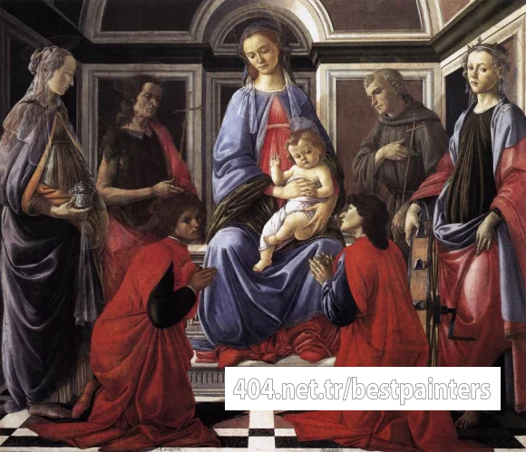 BOTTICELLI_Sandro_Madonna_And_Child_With_Six_saints