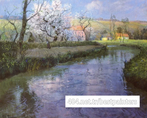 Thaulow_Frits_A_French_River_Landscape