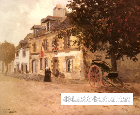 Thaulow_Frits_A_Village_Street_In_France
