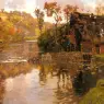 Thaulow_Frits_Cottage_By_A_Stream