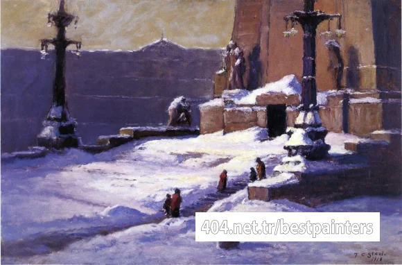 Steele_Theodore_Clement_Monument_in_the_Snow