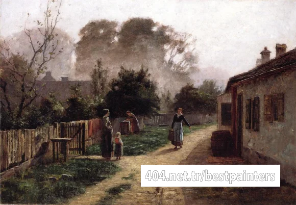 Steele_Theodore_Clement_Village_Scene