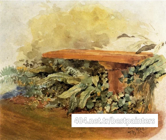 Robinson_Theodore_Garden_Bench_with_Ferns