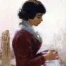 Robinson_Theodore_Girl_in_Red_Sewing