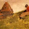 Robinson_Theodore_On_the_Cliff_A_Girl_Sewing