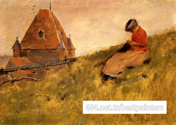 Robinson_Theodore_On_the_Cliff_A_Girl_Sewing