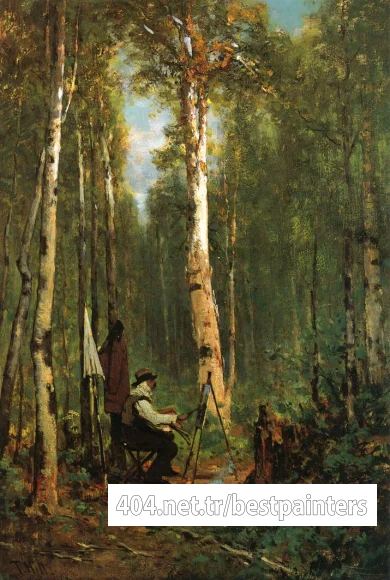 Hill_Thomas_Artist_at_His_Easel_in_the_Woods
