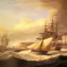 Luny_Thomas_Naval_Ships_setting_Sail_With_A_Revenue_Cutter_Off_Berry_Head