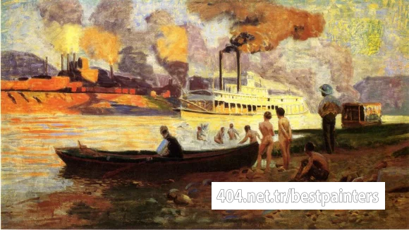Anschutz_Thomas_P_Steamboat_on_the_Ohio