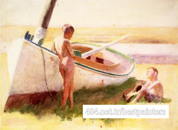 Anschutz_Thomas_P_Two_Boys_by_a_Boat
