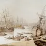 Rowlandson_Thomas_A_View_On_The_Thames_With_Numerous_Ships_And_Figures_On_The_Wharf