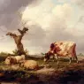 Cooper_Thomas_Sidney_A_Cow_With_Sheep_In_A_Landscape