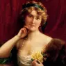 Vernon_Emile_An_Elegant_Lady_With_A_Yellow_Rose
