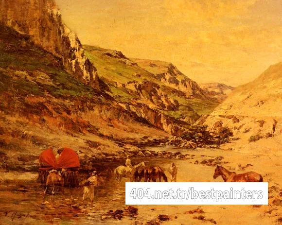 Huguet_Victor_Pierre_Arabs_Resting_In_A_Gorge