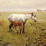 Wierusz_Kowalski_Alfred_Von_A_Mare_And_Her_Foal_In_A_Landscape