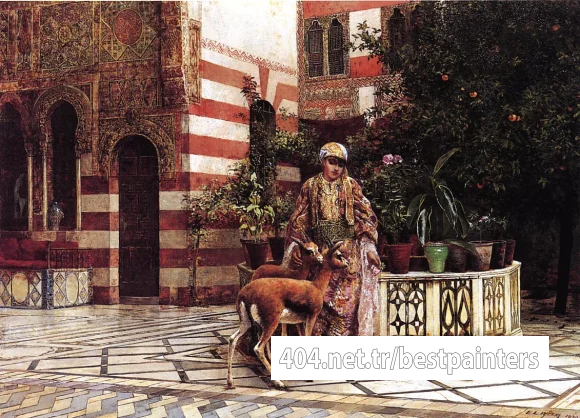 Weeks_Edwin_Lord_Girl_in_a_Moorish_Courtyard