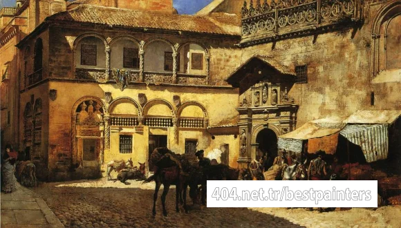 Weeks_Edwin_Lord_Market_Square_in_Front_of_the_Sacristy_and_Doorway_of_the_Cathedral_Granada