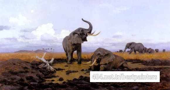 Kuhnert_Wilhelm_In_The_Twilgiht_Elephants