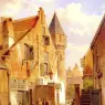 Koekkoek_Willem_A_Street_Scene_In_Leiden