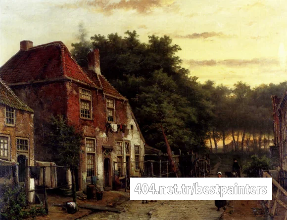 Koekkoek_Willem_Figures_In_A_Dutch_Street