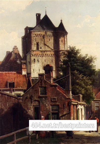 Koekkoek_Willem_Figures_In_The_Streets_Of_Harderwijk
