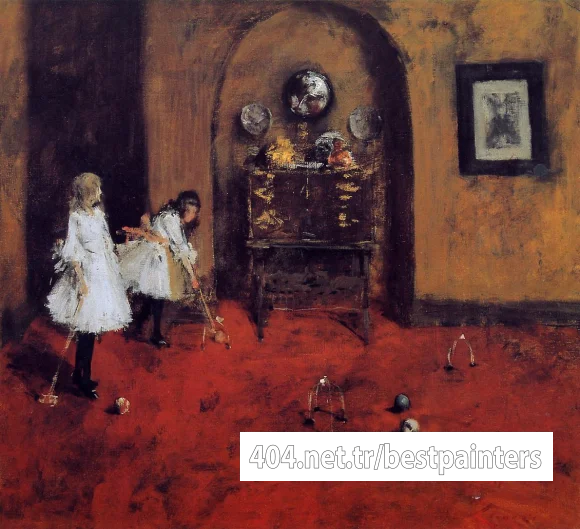 Chase_William_Merritt_Children_Playing_Parlor_Croquet_(sketch)