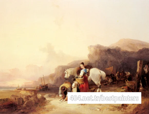 Shayer_Sr_William_Beach_Scene_With_Fisherfolk